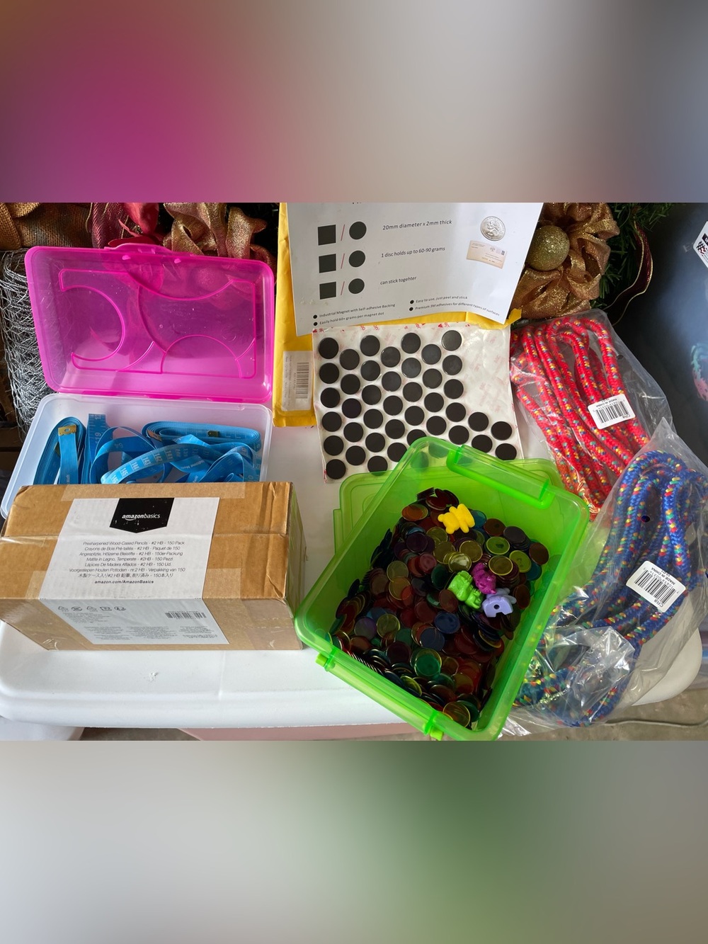 Educational Bundle Deal Counting Chips and Storage Kit - 150 Amazon #2 pencils +